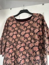 Weird Fish Tunic /Dress Size 18, 3/4 Sleeve In Pink and Brown VGC