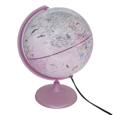 Pink Illuminated World Globe