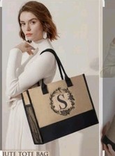 Jute Canvas Tote Bag