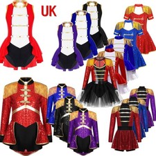 UK Girl Circus Ringmaster Sequins Tutu Dress Halloween Christmas Cosplay Costume