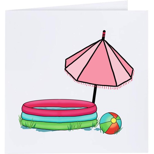 Paddling pool greeting - 'paddling, pool'