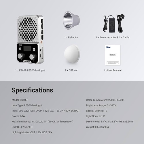 Neewer 60w compact pocket - compact, bi