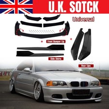 Side Skirt+Rear Lip+Front Bumper Lip Spoiler Splitter For BMW E46 E90 E91 E92 #F