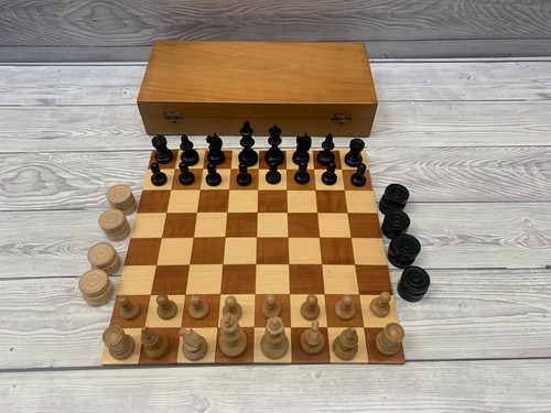 Wooden chess set with - chess,