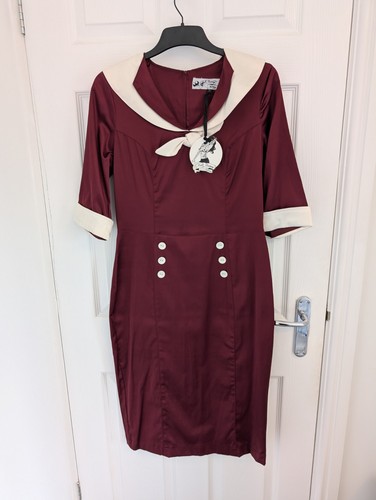 Retro hell bunny vixen maroon - retro,