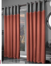 Luxury Thermal Blackout Curtains Ombre Style Two Tone Eyelet/Ring Top + Diamante