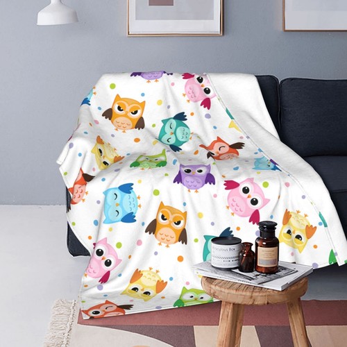 Colorful owl throw - colorful, blanket