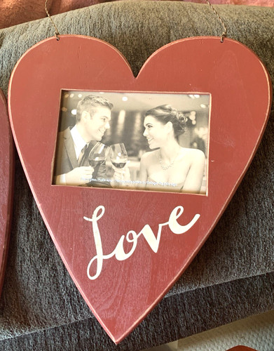 Vintage red wooden heart - 2,