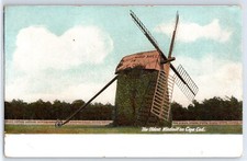 The Oldest Windmill, Cape Cod, Massachusetts (1910) - Antique Postcard