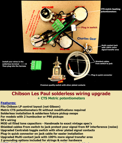 Chibson les paul - paul, solderless