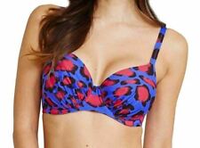 Fantasie Portofino Bikini Top Size 36E Full Cup Bra Blue Pink Animal 6001 New