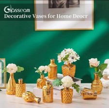Glasseam Gold Flower Vase Set