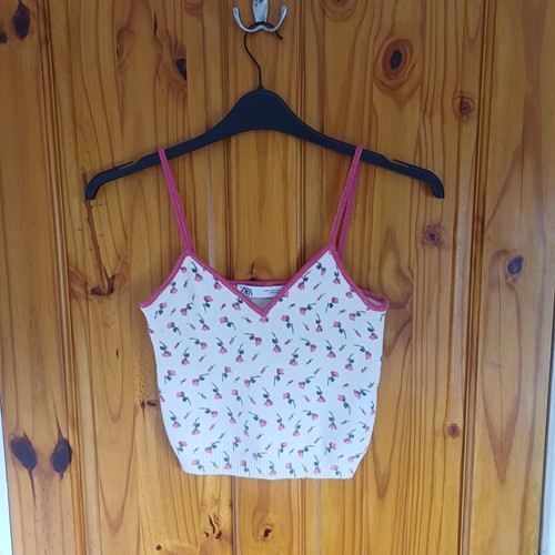 Zara floral crop - floral, pink