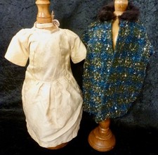 OLD DOLL DRESS & COAT, DOLL