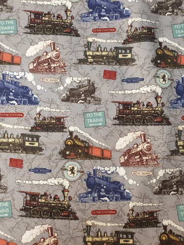 Train fabric fat quarter - uk,