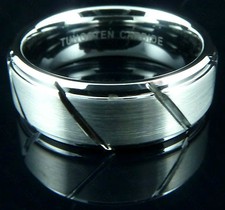 Mens Tungsten Carbide Brushed