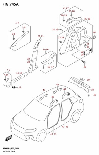 Suzuki genuine trim tail end - trim,