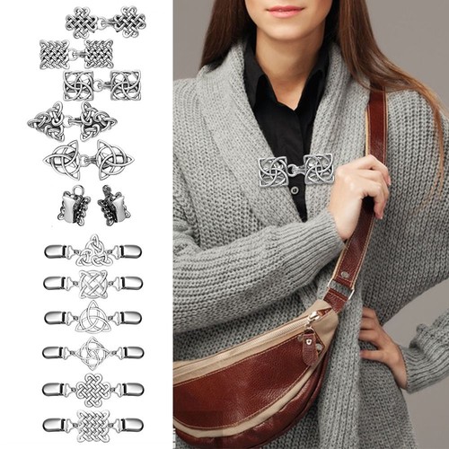 Silver color cardigan clip - silver,