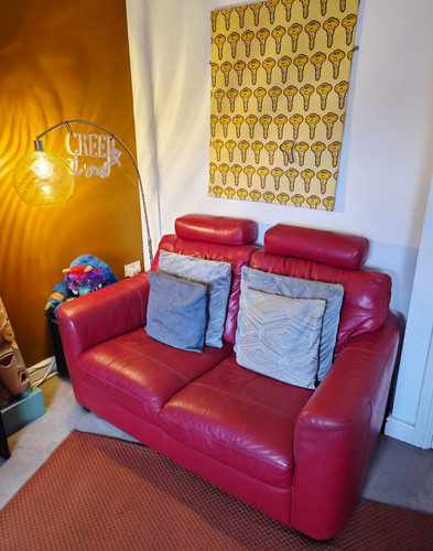 Cherry red real leather dfs - dfs, 2