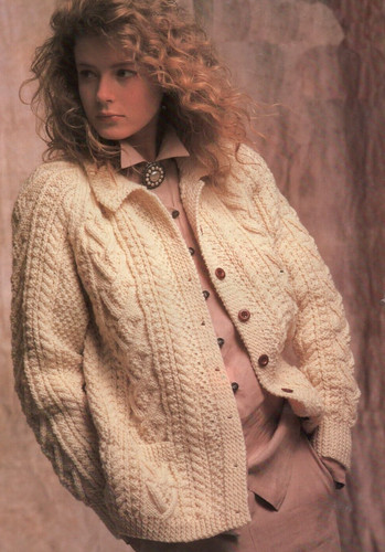 Ladies aran cardigan knitting - ladies,