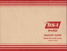 BSA BANTAM SPARES MANUAL D7 &
