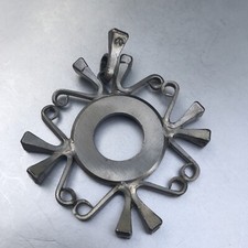 Vintage 70s Hank Brinkman horseshoe nails Brutalist Modernist pendant Steel