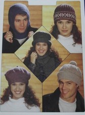 KNITTING PATTERN - ADULT WOMENS MENS BALACLAVA, HATS, SCARF, BERET POM-POM