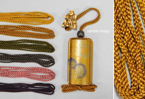 Dark gold inro himo silk - dark,