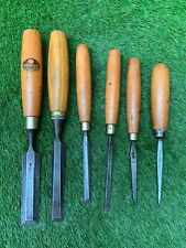 Job Lot Of Vintage Wood Chisels Few Marples S409