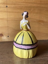 VTG German Porcelain Pouting Flapper Powder Bowl Figurine 
