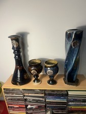 A Collection of Vintage COLM DE RIS Irish Celtic Art Pottery Vase, mug goblet