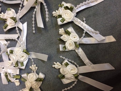 Pearl satin ribbon rose buds - buds, &