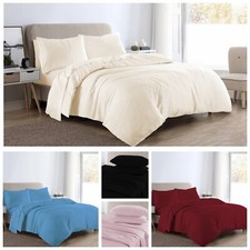 Thermal Flannelette Soft Cotton Sheets Fitted Flat Sheet Duvet Set