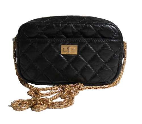 Chanel black leather - leather, 2.55