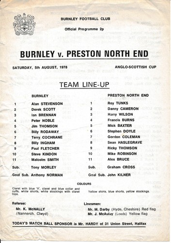 Burnley preston north end - burnley,