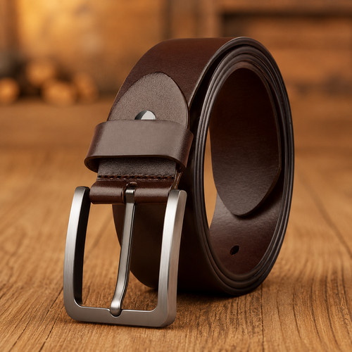 Men genuine leather belt - leather,