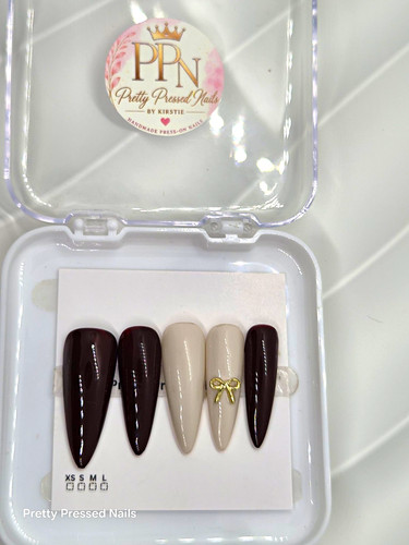 Pretty pressed nails shiny bow - pretty,