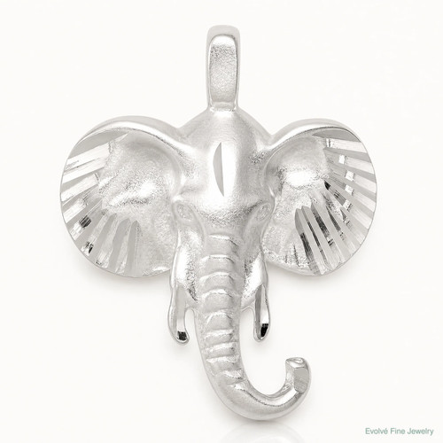 Sterling silver satin elephant - sterling,