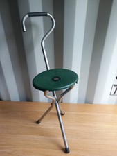 Linden Leisure Trio Folding Stool Seat Walking Stick Aid  - Max Weight 24 Stone 