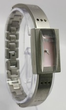 Vtg 1990s Storm Zaya Pink Face Stainless Steel Bracelet 17mm Quartz Ladies Watch