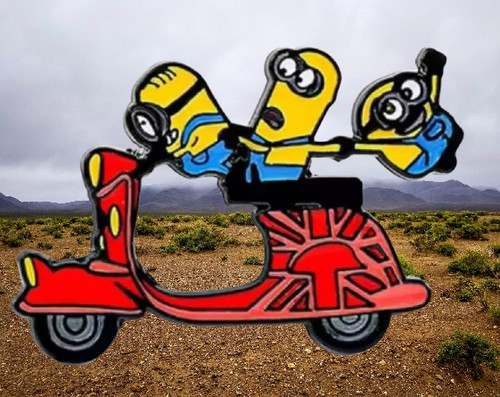 Minions riding vespa scooter - riding,