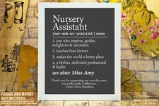 Nursery Assistant School Noun Gift Present Keepsake Personalised Leaving Thanks