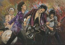ROLLING STONES ON STAGE BY ARTIST RONNIE WOOD SMALL EXQUISITE HARDBACK PRINT