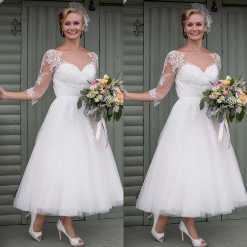 Short wedding dresses - dresses, half