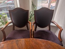 Wood Dining Room Table and Chairs Set, Brown, 6-Piece