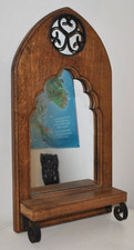 Wooden Arched Mirror- Vintage table & wall mirror-Metal-Portable & Decorative GC