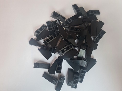 200 lego black roof tile - black, 1x3