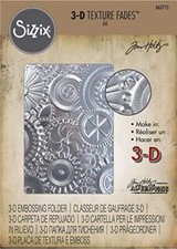 Sizzix 3-D Embossing Folder 662715 Mechanics by Tim Holtz One Size