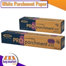 White Baking Parchment Paper Prowrap Roll 50 Metres Non Stick Greaseproof Food