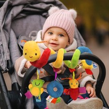 Baby Activity Velvet Spiral Stroller Car Seat Travel Hanging Toys Ideal for Bugg